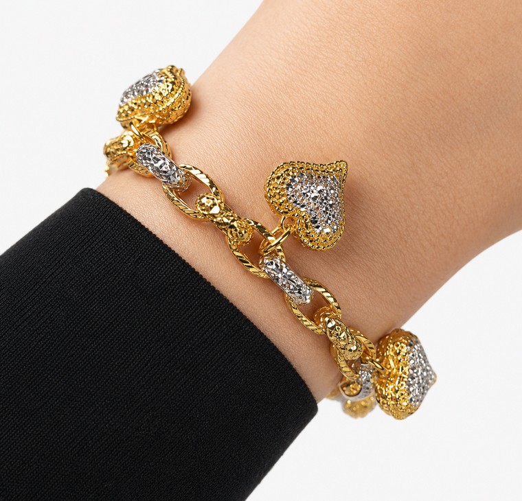 Merchant9 Rantai Tangan Sauh Kerawang Dimensi Gantung Love 2C L:0.6CM