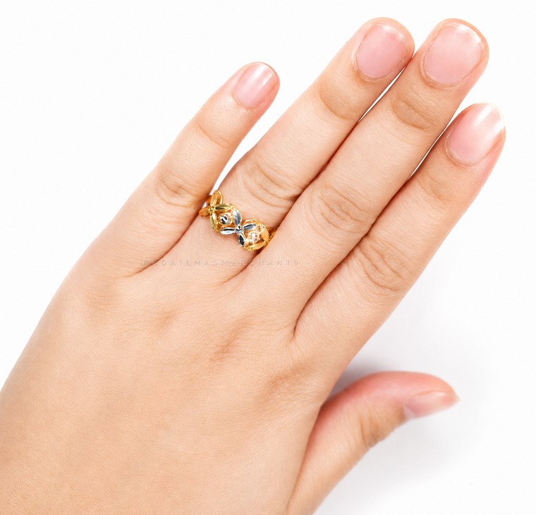 Merchant9 Cincin Emas Bunga Tanjung 2C L:0.7CM