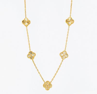 Merchant9 Rantai Leher Sauh VC Full Gold - 7 Clover