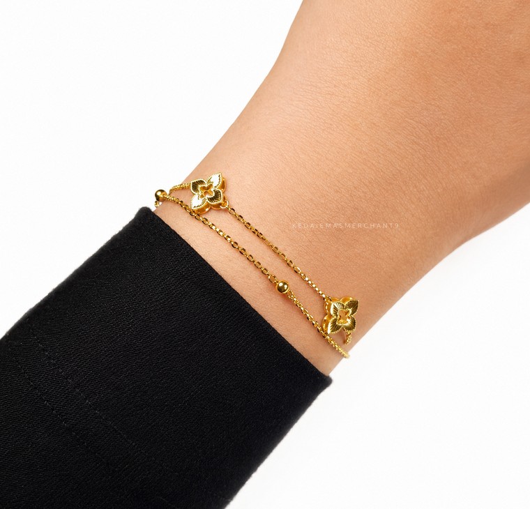 Merchant9 Rantai Tangan Fleur Sauh 2 Layer Pearl