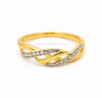 Merchant9 Cincin Emas Wave Silang 2C