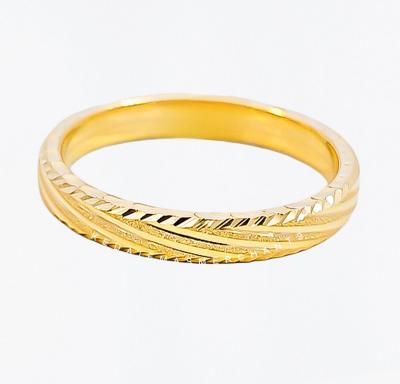 Merchant9 Cincin Emas Belah Rotan Stripes Pasir L:0.3CM