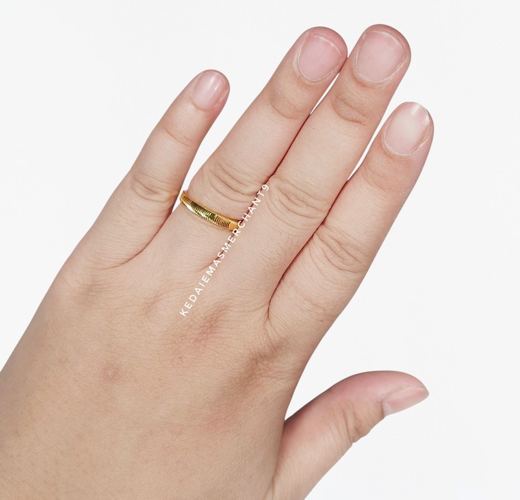 Merchant9 Cincin Emas Belah Rotan Snake Skin L:0.3CM
