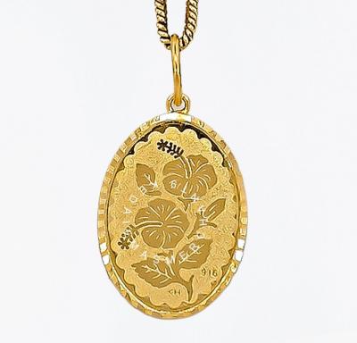 Merchant9 Loket Oval Mirror Bunga Raya L:1.4CM