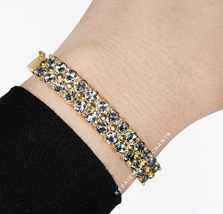 Merchant9 Gelang Louise Diamond Cut 2 Layer L:0.9CM