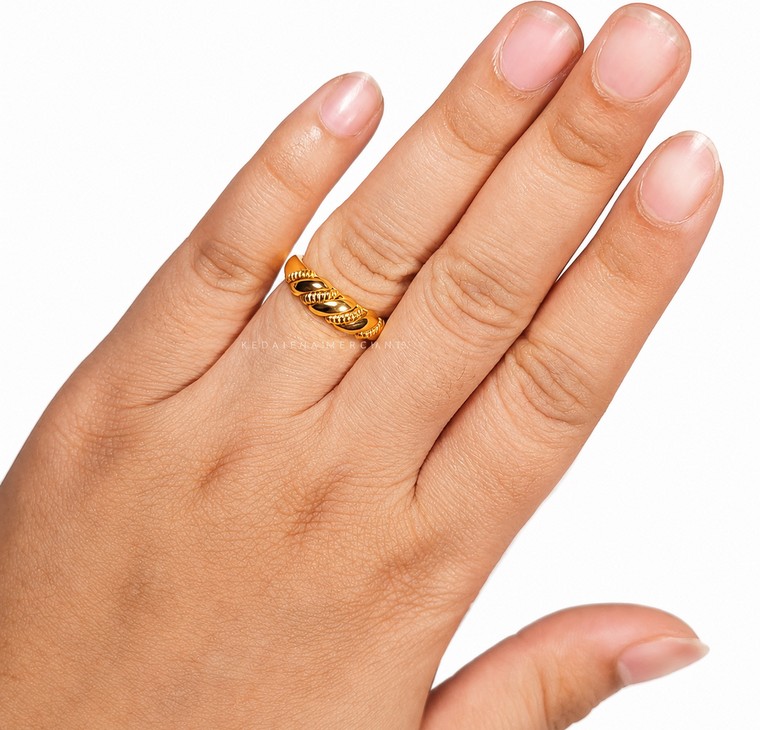 Merchant9 Cincin Emas Lintah Twist L:0.5CM