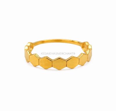 Merchant9 Cincin Emas Honeycomb Minimalist L:0.35CM