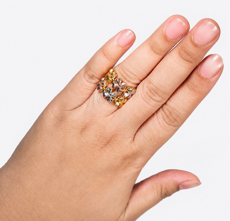 Merchant9 Cincin Emas Clover 2 Layer 3C L:1.6CM