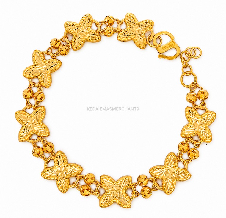 Merchant9 Rantai Tangan Clover X Bebola Star 3C L:1.1CM