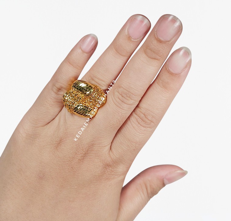 Merchant9 Cincin Emas Lintah Silang Dimensi Kerawang