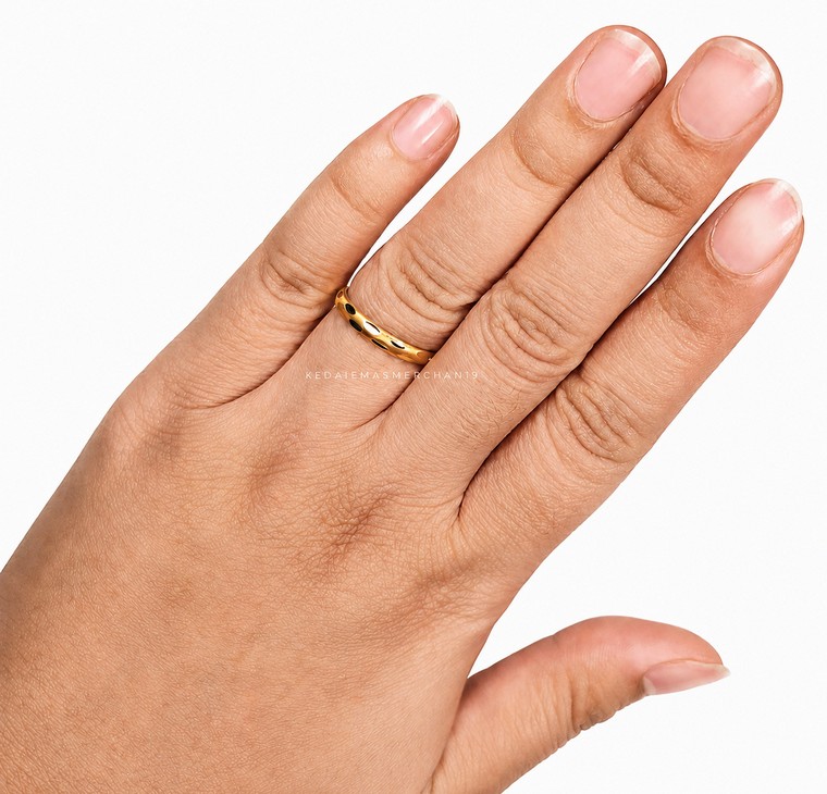 Merchant9 Cincin Emas Belah Rotan Batik L:0.25CM