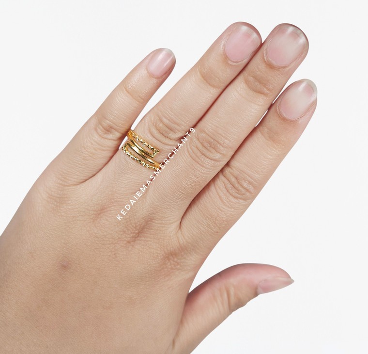 Merchant9 Cincin Emas Silang Dot L:0.8CM