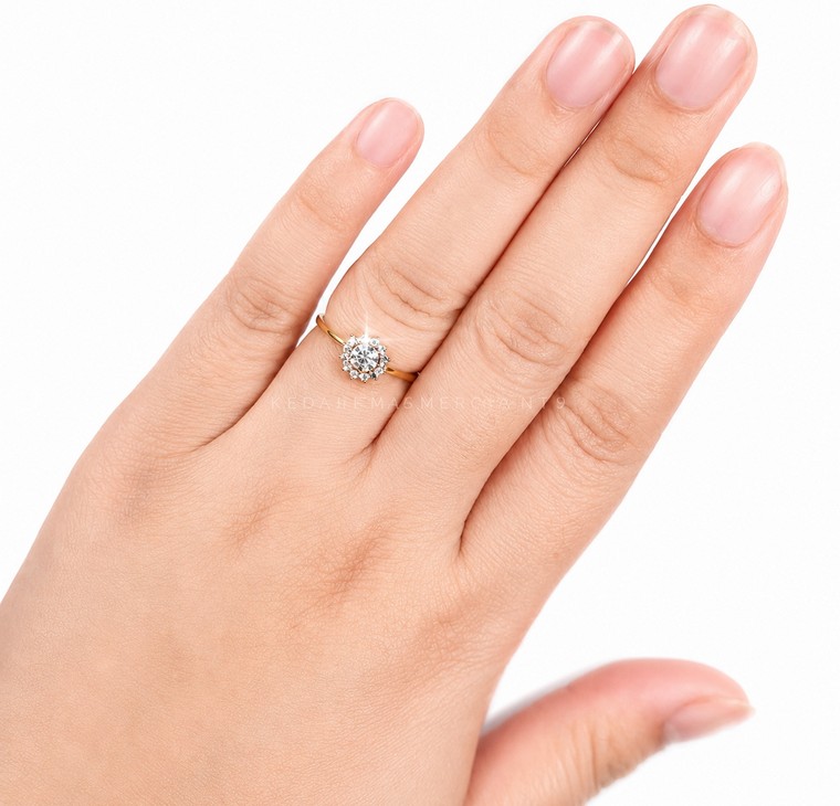 Merchant9 Cincin Emas Sunflower Diamond Cut 2C