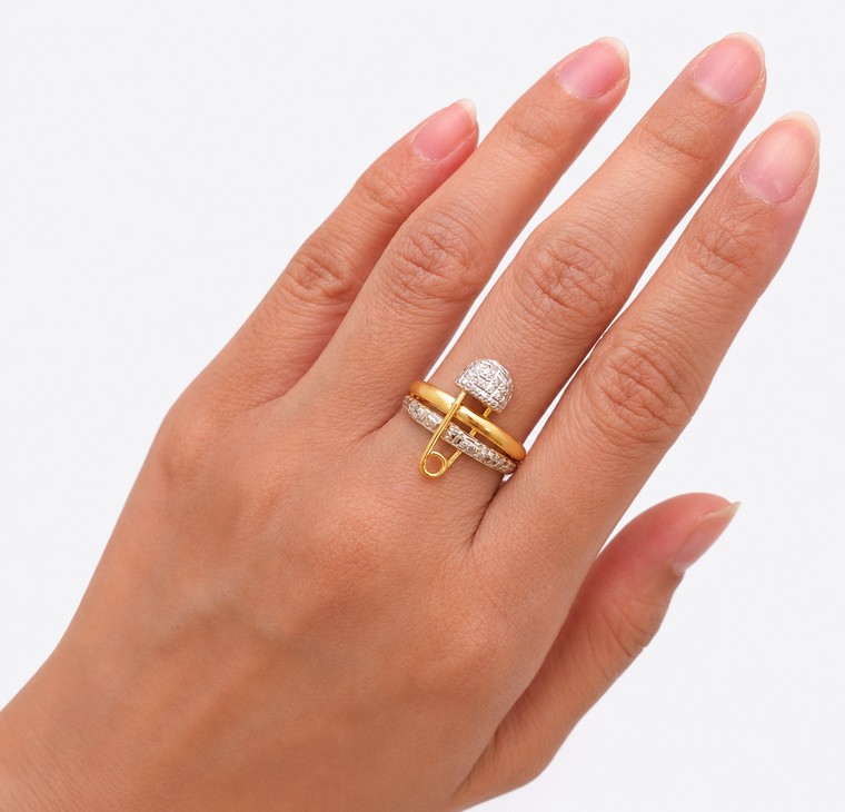 Merchant9 Cincin Emas Celeste Embrace Lintah Diamond Cut 2C II