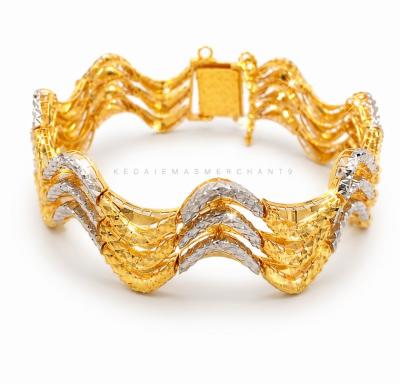 Merchant9 Rantai Tangan Apam Balik 3 Layer Beralun 2C L:2.2CM (KLIP PETAK)