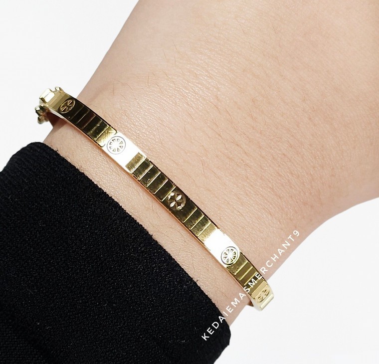 Merchant9 Gelang Oval Siput Stripe Polish Padu L:0.4CM