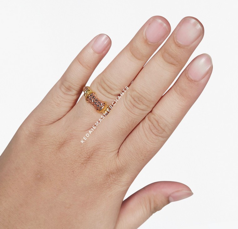 Merchant9 Cincin Emas Bamboo Kerawang 3C