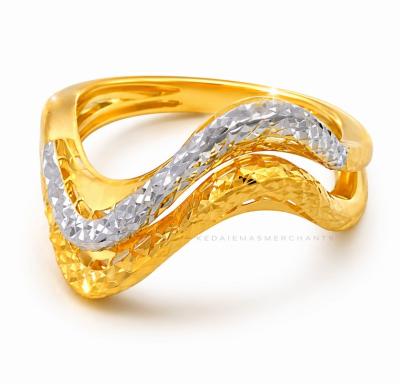 Merchant9 Cincin Emas Wave Diamond Cut Kerawang 2C 2L