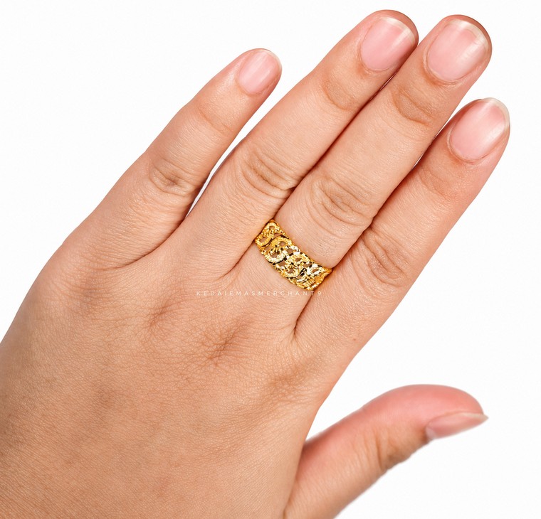 Merchant9 Cincin Emas Kait Pasir Dimensi L:0.8CM