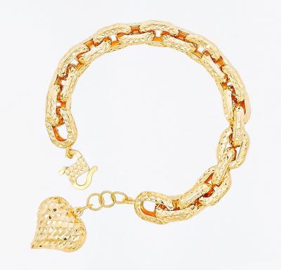 Merchant9 Rantai Tangan Sauh Diamond Cut Love Gantung L:1CM