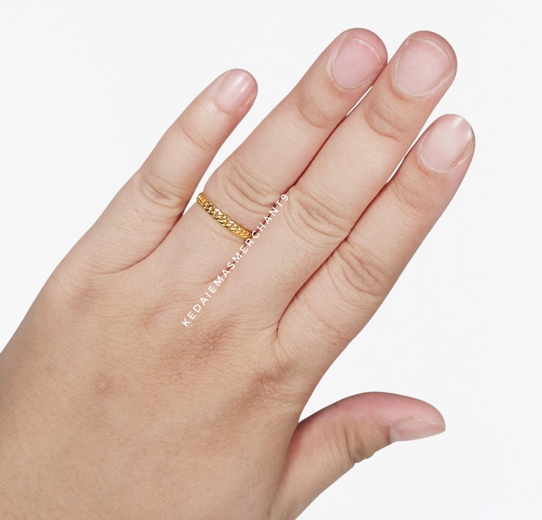Merchant9 Cincin Emas Gajah Licin Minimalist L:0.25CM