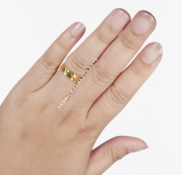 Merchant9 Cincin Emas Belah Rotan Line Dot