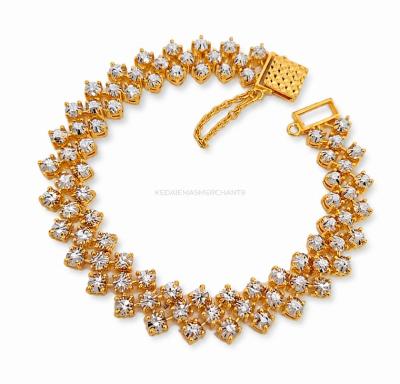 Merchant9 Rantai Tangan Louise Diamond Cut 3 Layer L:1.1CM (KLIP PETAK)