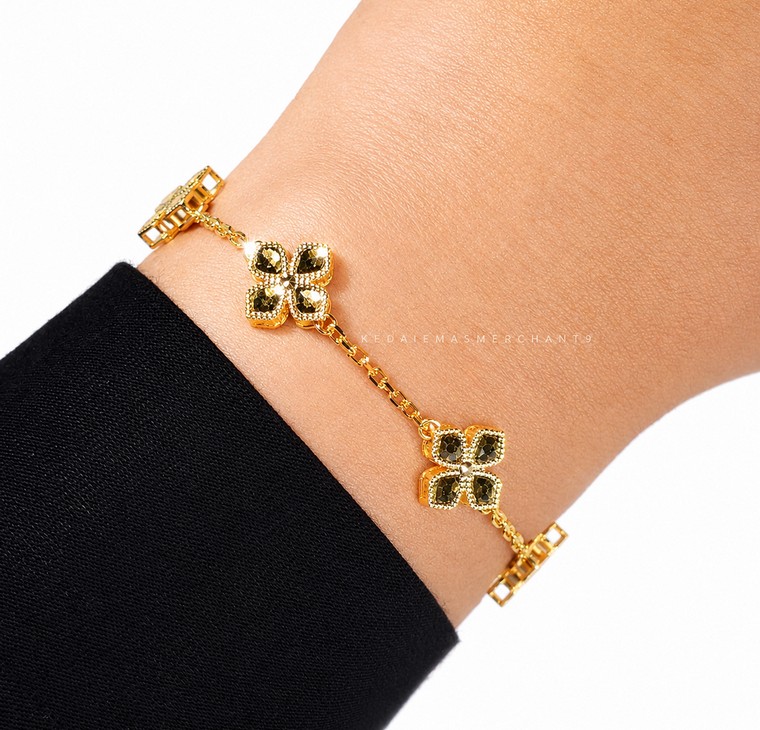 Merchant9 Rantai Tangan Sauh Honey Fleur Padu L:1.1CM