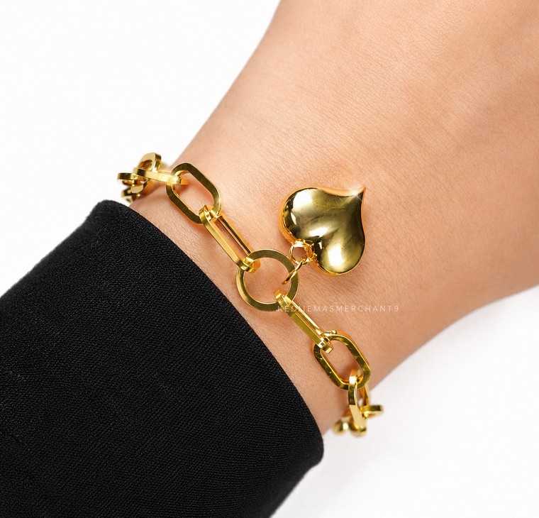 Merchant9 Rantai Tangan Paperclip Choker Love L:0.7CM
