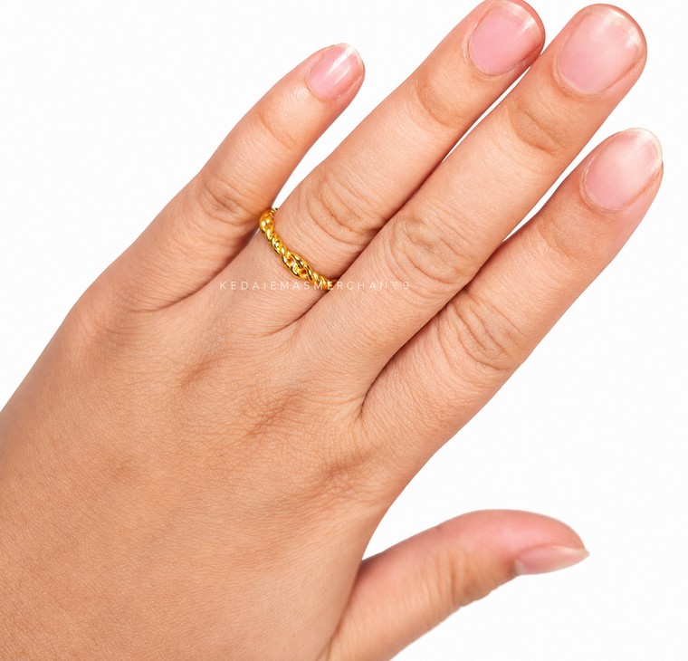 Merchant9 Cincin Emas Rope Minimalist L:0.3CM