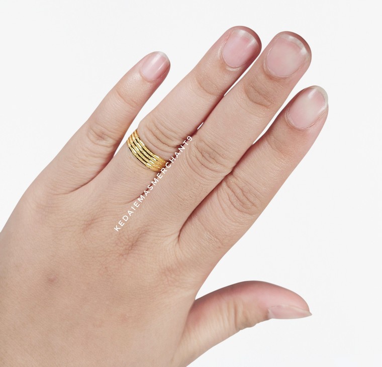 Merchant9 Cincin Emas Belah Rotan Pasir Line L:0.6CM