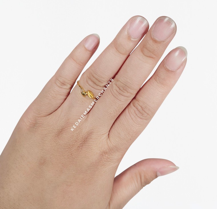 Merchant9 Cincin Emas Leaf Arrow Matte Minimalist