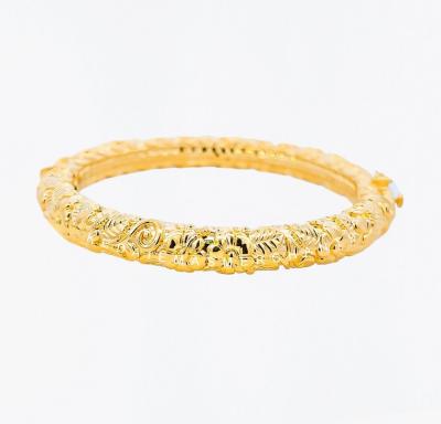 Merchant9 Gelang Klasik Bunga Raya Leaf L:0.7CM (HARD GOLD-Super Hollow)