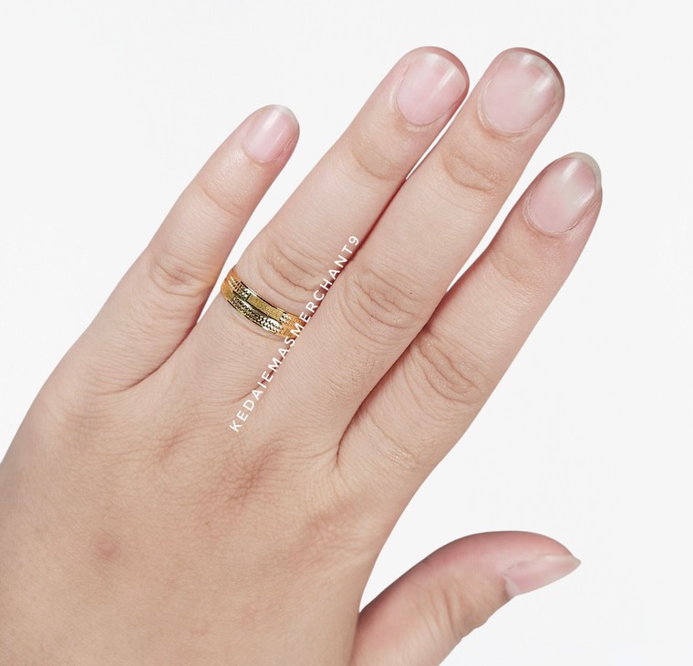 Merchant9 Cincin Emas Belah Rotan Tetris Padu L:0.5CM