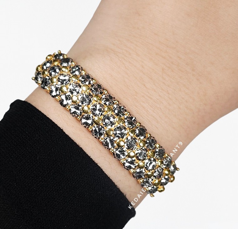 Merchant9 Gelang Louise Diamond Cut 3 Layer L:1.3CM