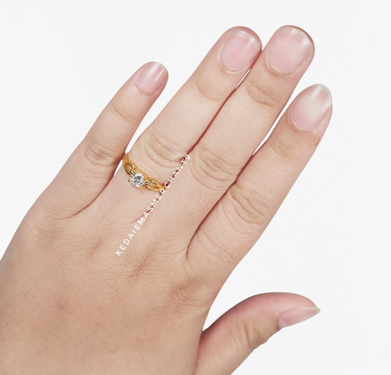 Merchant9 Cincin Emas Belt Permata (HARD GOLD- Super Hollow)