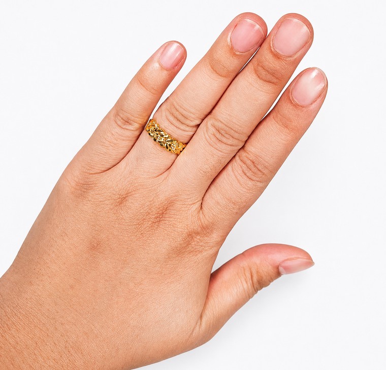 Merchant9 Cincin Emas Leaf  L:0.6CM