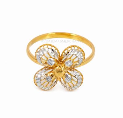Merchant9 Cincin Emas Bunga Spinner Kerawang 2C L:1.1CM