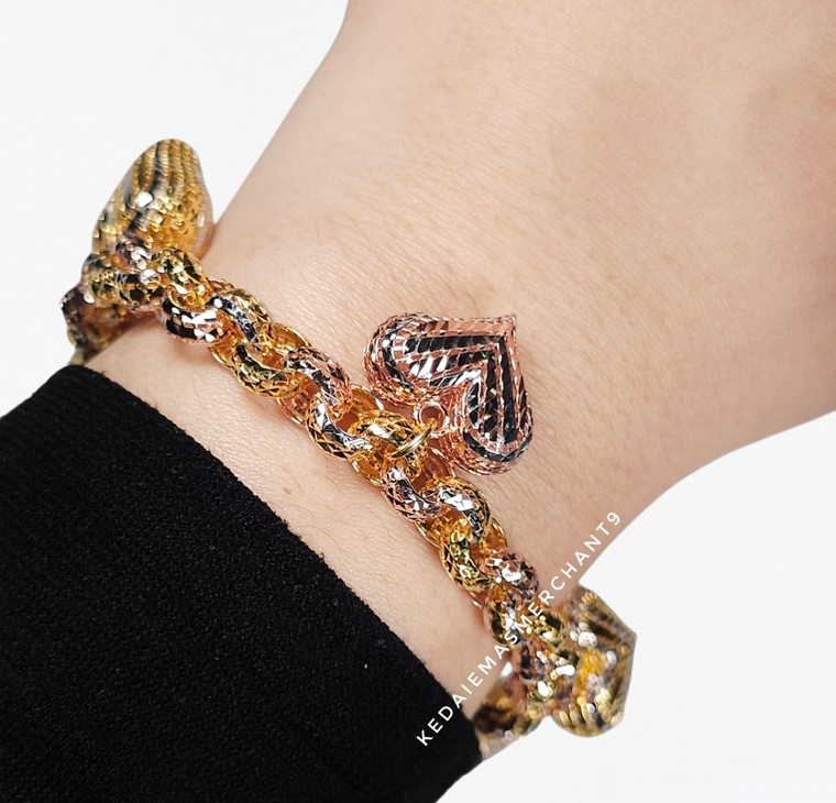 Merchant9 Rantai Tangan Kendi Kerawang Gantung Love 3C L:0.7CM