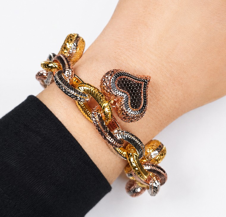 Merchant9 Rantai Tangan Sauh Oval Kerawang Dimensi Gantung Honey Love 3C L:1.3CM