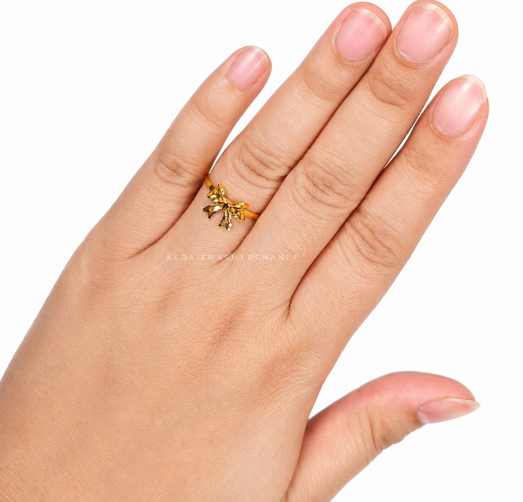 Merchant9 Cincin Emas Ribbon Minimalist