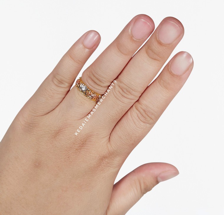 Merchant9 Cincin Emas Chempaka 3C L:0.5CM