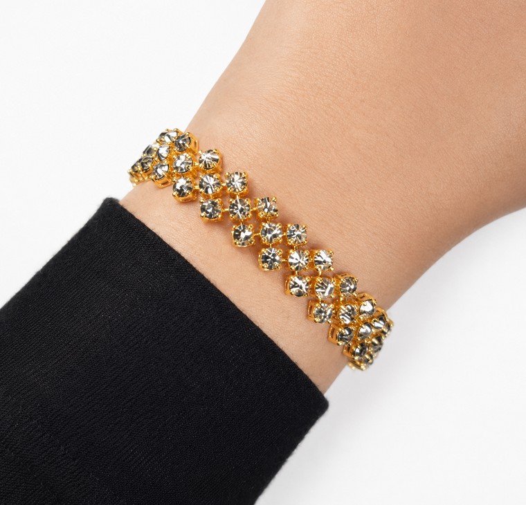 Merchant9 Rantai Tangan Louise Diamond Cut 3 Layer L:1.1CM (KLIP PETAK)