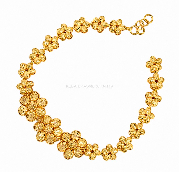 Merchant9 Rantai Tangan Bunga Camellia Perut Ular 2C L:1.5CM