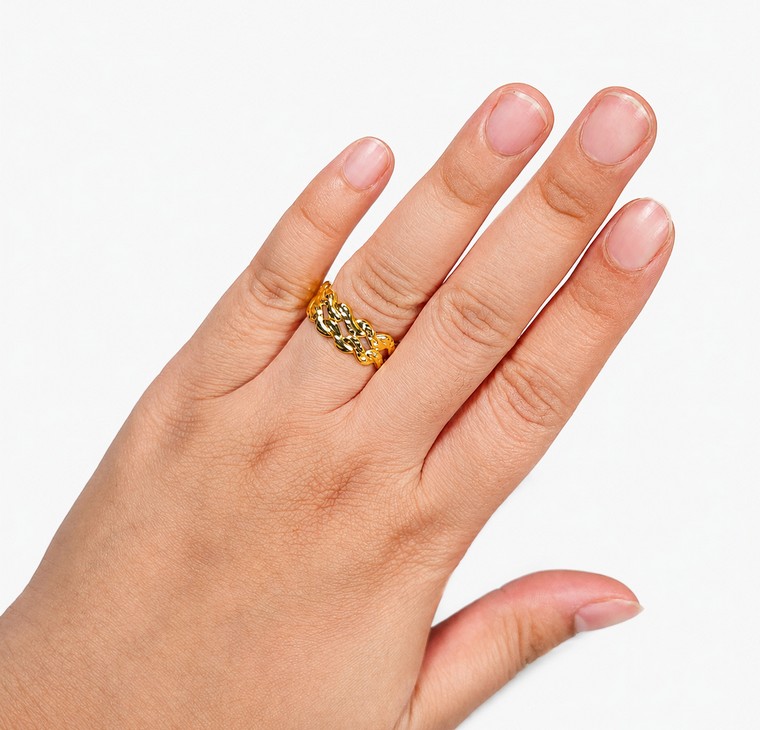 Merchant9 Cincin Emas Wave Dimensi L:0.8CM