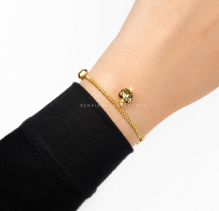 Merchant9 Rantai Tangan Gajah Licin Love Gantung L:0.2CM