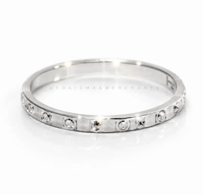 Merchant9 Cincin Belah Rotan Dot Chrome Minimalist L:0.2CM
