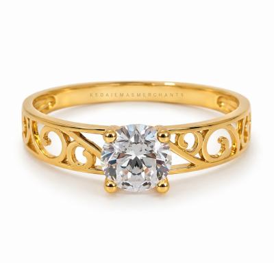 Merchant9 Cincin Emas Kerawang Permata L:0.5CM