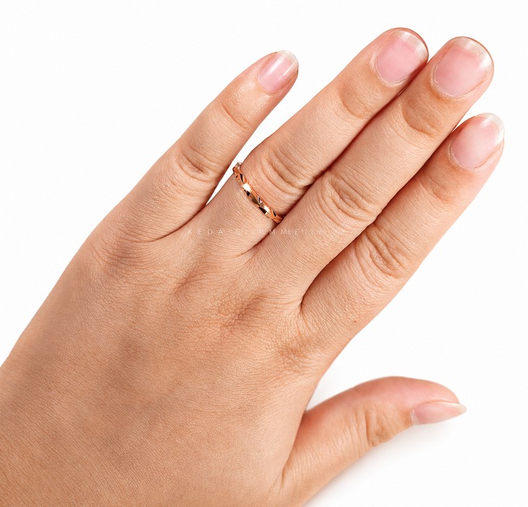 Merchant9 Cincin Emas Geometri Rose Gold (Matte)