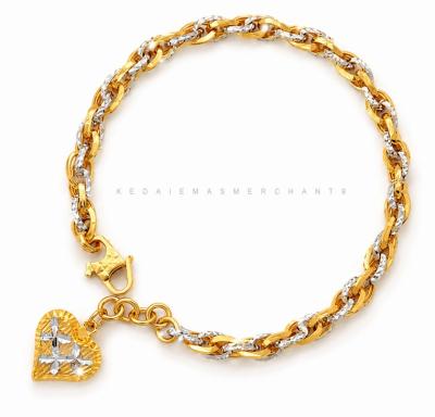 Merchant9 Rantai Tangan Sauh Double Dimensi Love Gantung L:0.45CM
